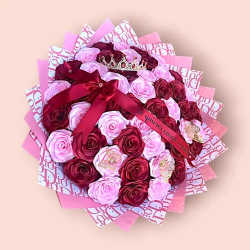Ramo Buchón 50 Rosas con Corona