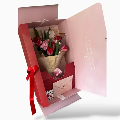 Tulipanes en caja