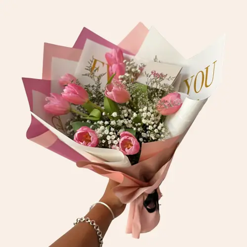 Ramo de 10 Tulipanes Rosados