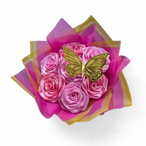Ramo de 7 Rosas Eternas Rosadas